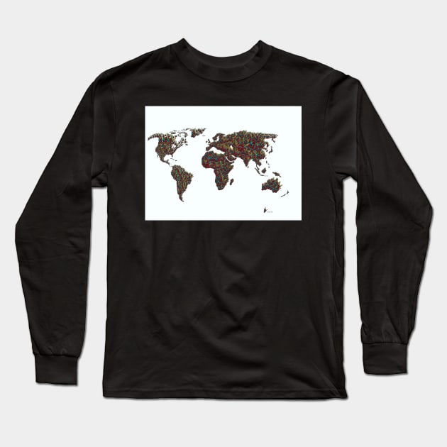 ASL World Map Long Sleeve T-Shirt by EloiseART